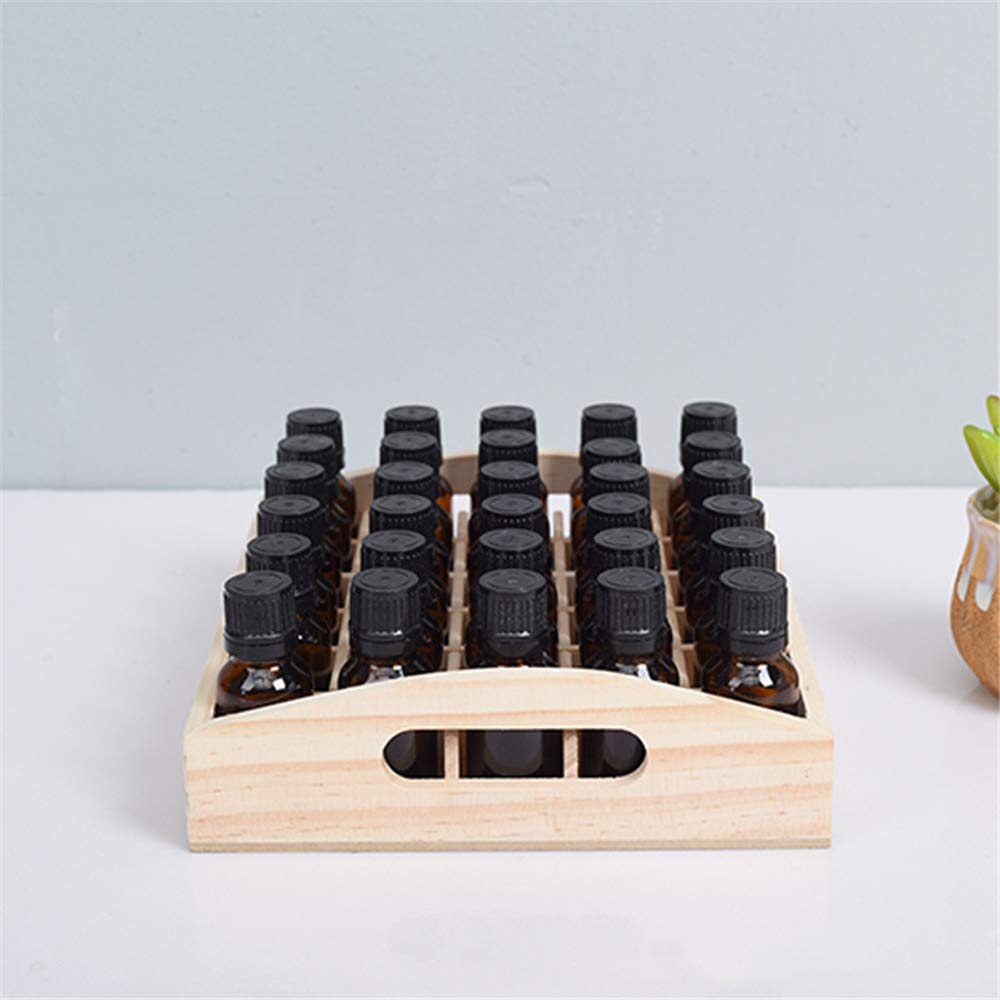 VolksRose 30-Slot Wooden Storage Box - Fits 5-15 ml Bottles, Travel & Presentation Storage, Nail Polish & Perfume Collection