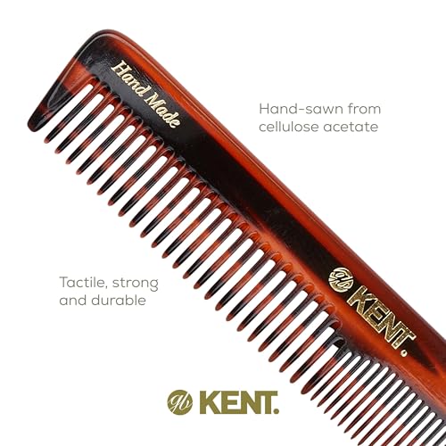 Kent 5T Double Tooth Hair & Beard Comb Set 3 Pack - Tortoise Shell Finish