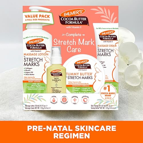Pregnancy Skin Care Kit with Cocoa Butter & Vitamin E - Stretch Mark & Scar Prevention