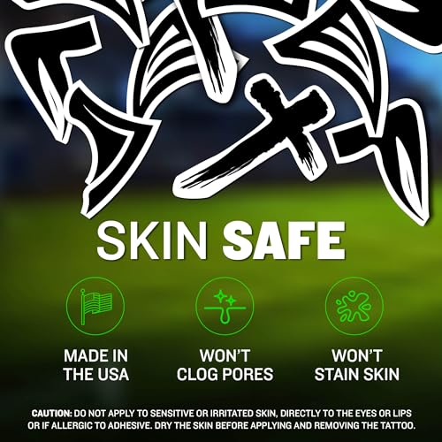 Sports Eye Black Temporary Tattoos (Mystery - 24 Pack) Made in The USA No Grease, No Mess, Fast Application Eye Black Accessories for Football, Baseball, Softball, Lacrosse & More