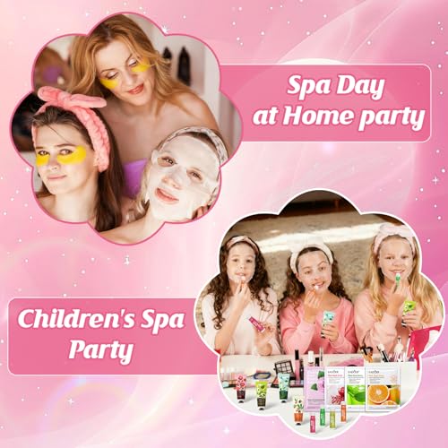 128-Piece Girls Spa Party Supplies Set with Masks, Lip Balm, Foot Bombs & More