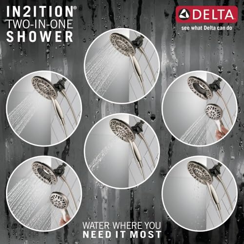 Dual Shower Head with Handheld Spray Satin Nickel - 4 Spray Options, 2.5 GPM
