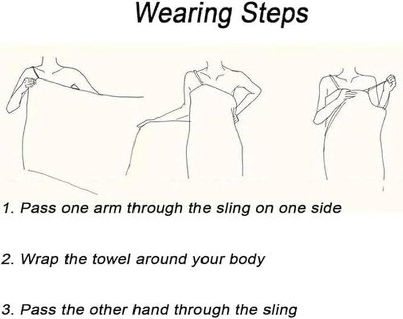 GlowWrap Towel with Straps, Chic Cache Glow Wrap Towel, Wearable Towels Dress Absorbent Bath Robe, Stays Secure No Slipping (Black Stripes,X Large)