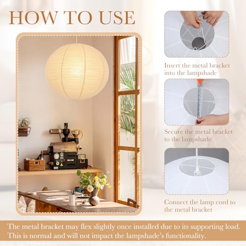 Large 30 Inch Hanging Paper Lanterns Set - Round & Oval White Lanterns with 20ft Cord & Hooks for Home Decor