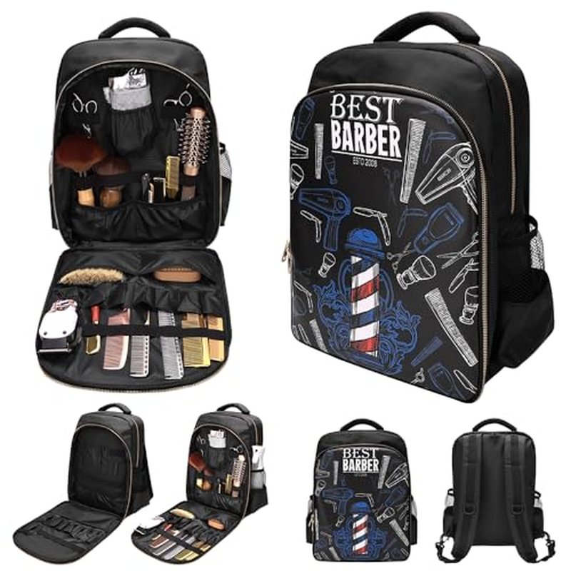 Barber Supplies Bag Organizer for Clippers and Supplies, Portable Hairstylist Clipper Backpack Travel Barber Shop Tools Bag