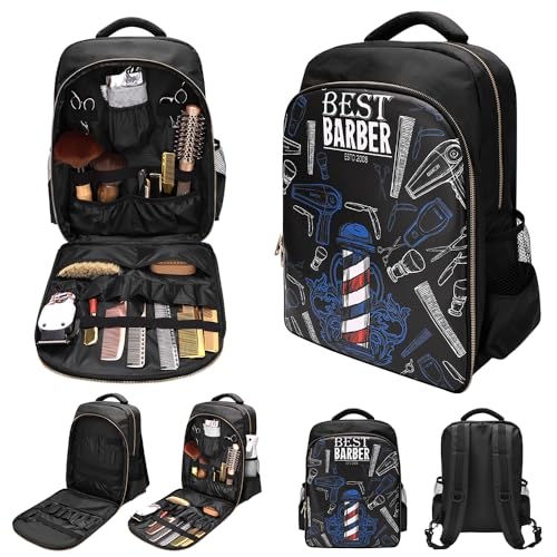 Barber Supplies Bag Organizer for Clippers and Supplies, Portable Hairstylist Clipper Backpack Travel Barber Shop Tools Bag