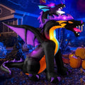 7FT Halloween Inflatable Dragon Decoration - Purple Two-Headed Outdoor Blowup