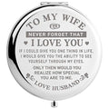 Travel Makeup Mirror for Wife, Wife Birthday Gift Ideas, Wife Gifts for Wedding Anniversary Valentines Day Mothers Day, Romantic Gift for Her