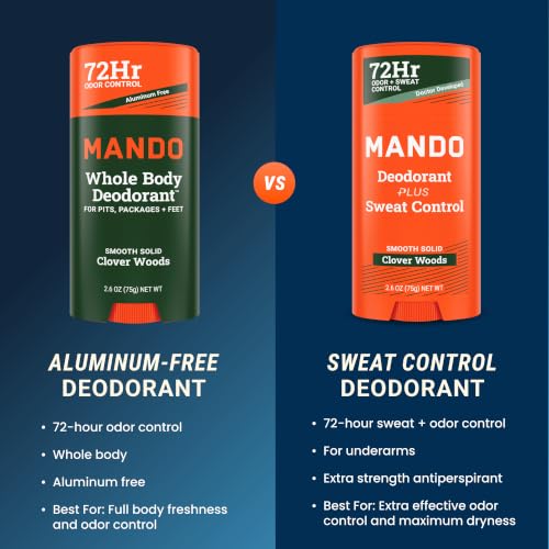 Mando Antiperspirant Deodorant Stick for Men - Clover Woods, 2 Pack, 2.6 oz