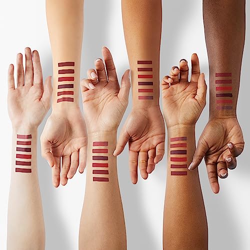 evpct 6Pcs Lipstick Matte Liquid Lipstick Lipgloss Set for Women, Dark Deep Bright Ruby Sexy Brick Red Mauve labiales mate 24 horas originales matte larga duracion 24 Hour Lipstick Long Lasting
