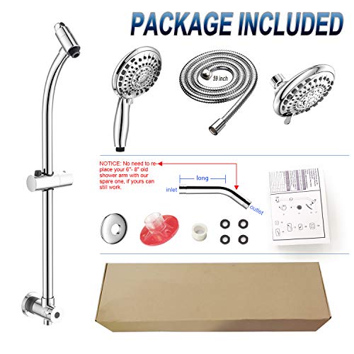 Handheld & Rain Shower Combo with 27.5-Inch Stainless Steel Bar - Polished Chrome