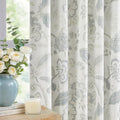 Blackout Jacobean Floral Curtains Set 40W x 84L - Blue Grey Bedroom Drapes - Variation of THIS listing