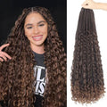 Long Boho Box Braids Crochet Hair 24 Inch Pack of 8 T30 - Natural Look