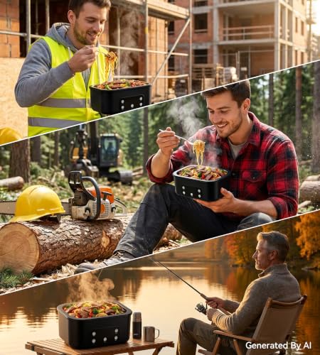 Cordless Electric Lunch Box with 6.7 Cup Capacity & Smart Timer