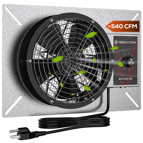 Abestorm 8.7 Inch Crawlspace Ventilation Fan with Humidistat 540 CFM for Basement & Attic