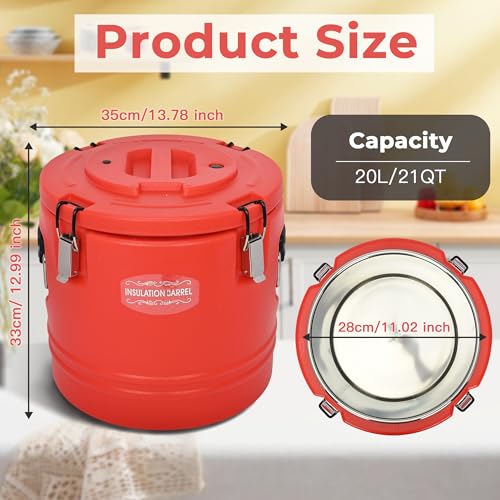 5 Gallon Insulated Soup Container with Spoon - Portable Food Warmer