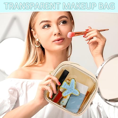 Mini Makeup Bags Set - 6 Pcs Preppy Macaron Colors, Nylon Travel Organizer, Cute & Durable
