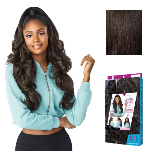 Sensationnel Instant Updown Half Wig & Ponytail Set - Dark Brown