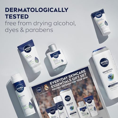 Men's Sensitive Skin Care Gift Set - Body Wash, Face Wash, Shaving Gel & Moisturizer