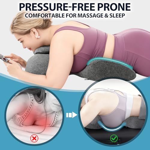 Memory Foam Breast Pillow and Face Down Massage Pillow 19.6 x 17.7 x 5 inches