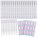20 PCS Cuticle Oil Pens Transparent Twist Pens Cosmetic Container Empty Cuticle Nail Oil Pen With Brush Tip Lip Gloss Twist Pens Refillable Eyelash Growth Liquid Tube 10 Transfer Pipettes 2 Stickers