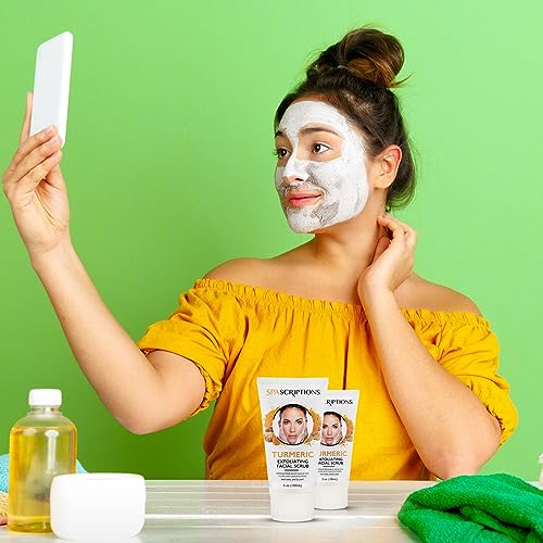 Turmeric Exfoliating Facial Scrub Natural Exfoliant to Cleanse Skin, Facial Wash - 5 Oz. Deep Cleansing and Rejuvenating