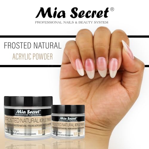 Mia Secret Frosted Natural Acrylic Powder MADE IN USA multiple sizes (1 oz.)