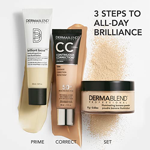 Dermablend Brilliant Base Illuminating Face Primer 1 Fl Oz - Long Lasting Radiance, Fragrance-Free, Suitable for Dry/Oily/Acne-Prone Skin