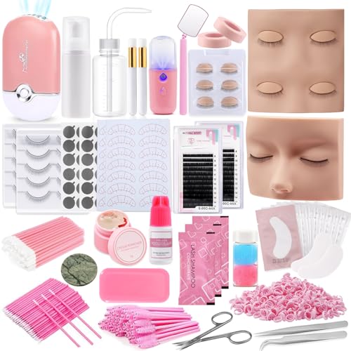 Pink Eyelash Extension Practice Kit for Beginners - Lash Training Set