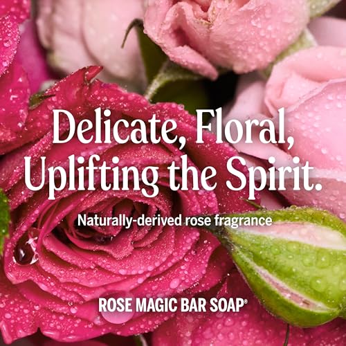 Dr. Bronner's Rose Castile Bar Soap 5 oz Pack of 6 - Natural Organic Vegan