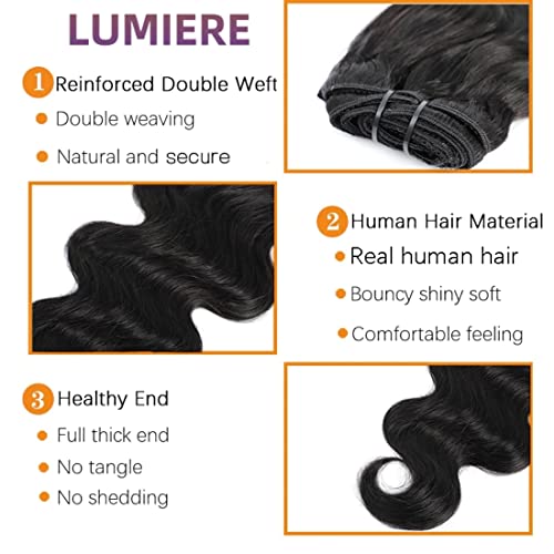 Natural Color Clip-In Hair Extensions 8 Inch Body Wave Remy Human Hair - Thick & Soft