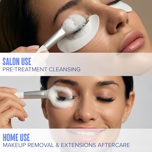 Eyelash Extension Shampoo with Brush - 6.76 fl oz (200 ml) Eyelid Foaming Cleanser & Makeup Remover