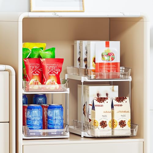 White 4-Pack Multi-Purpose Under Sink & Pantry Organizer with Pull-Out Drawers