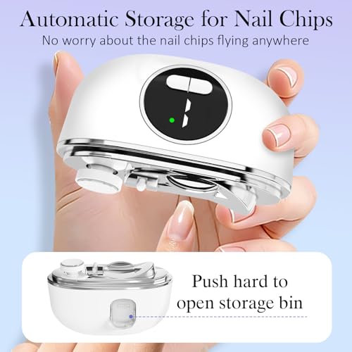 YunLuna 3-in-1 Electric Nail Clipper for Seniors with Light & Grinder