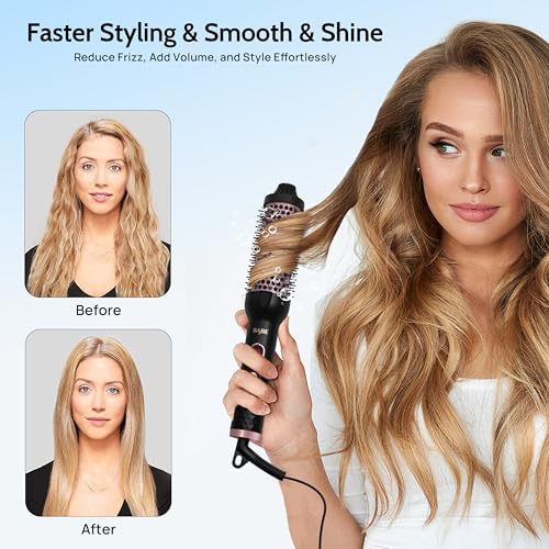 Ceramic Thermal Styling Brush with Adjustable Temperature - 1.5 Inch