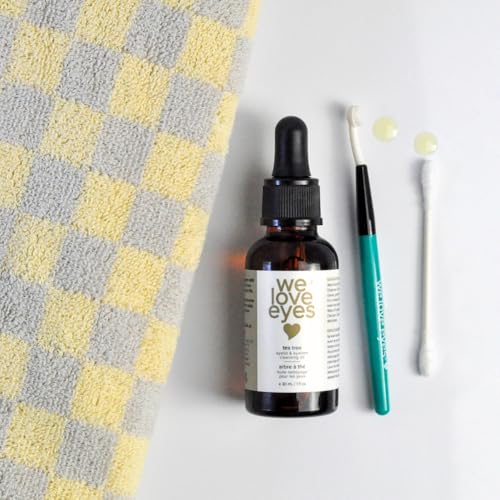 We Love Eyes - The Eyelid Scrub Kit - All Natural Tea Tree Eyelid Cleansing Kit (Cleansing Oil 30 ml & Foaming Cleanser 50 ml) Paraben & Sulfate Free - Made in USA