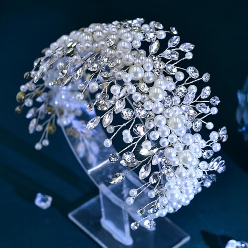 Pearl and Rhinestone Bridal Headpiece Wedding Headband Elegant Hair Accessory