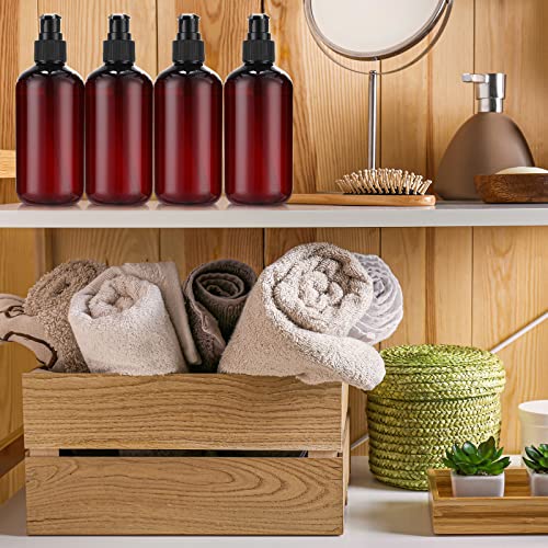 48-Pack 8oz Amber Pump Bottles Dispenser for Liquids & Lotions – Variation of 72