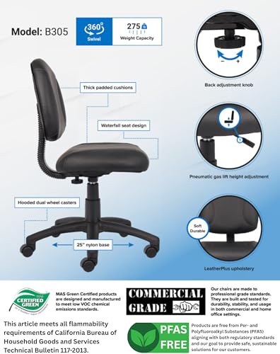 Ergonomic Black Posture Task Office Chair with Adjustable Lumbar & Seat