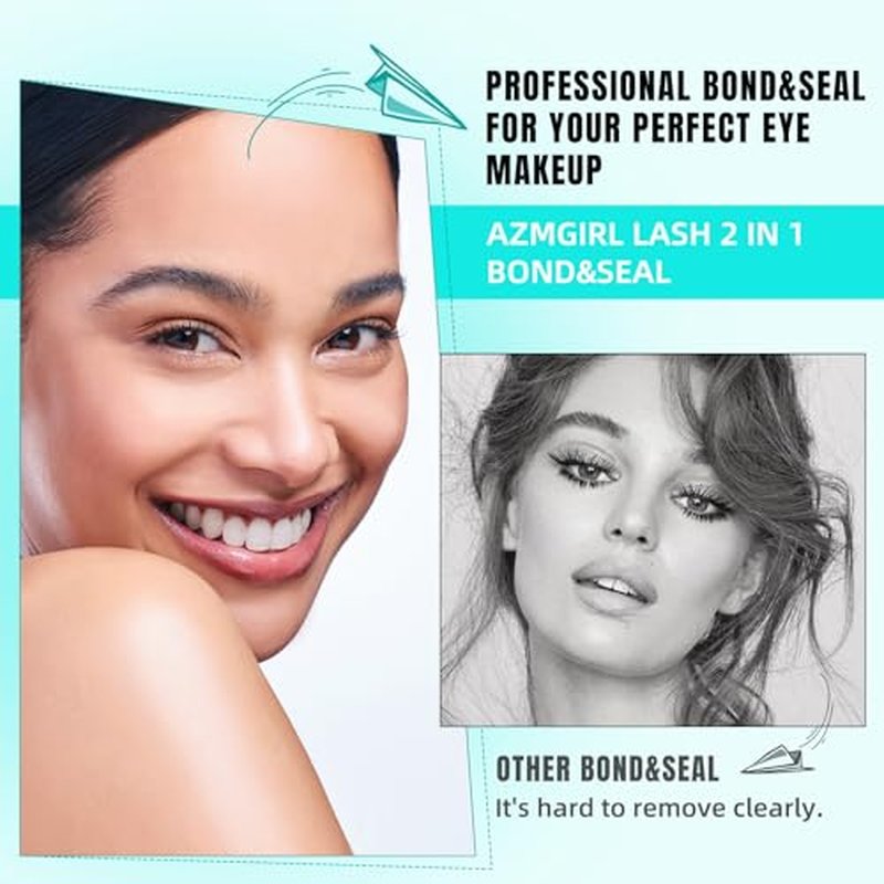 Lash Bond and Seal Eyelash Cluster Glue House of Lash Clusters Mascara Wand Glue 12ml Long Lasting 72 Hours Black Cluster Lash Glue + Lash Seal 2 in 1 Lash Clusters at Home(12ml)