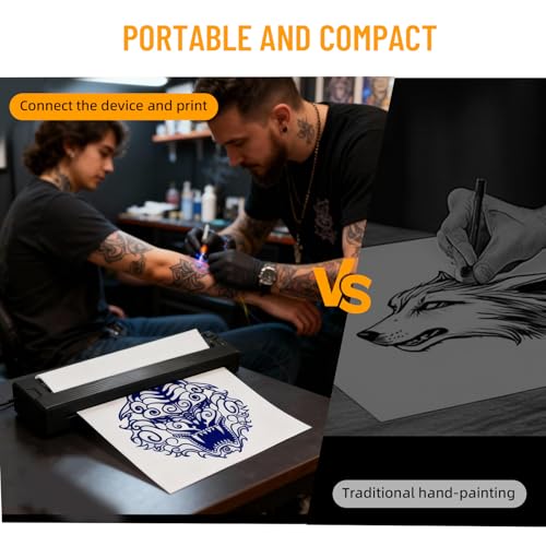 Wireless Bluetooth Tattoo Stencil Printer for Artists & Beginners - Portable, Inkless, Compatible with Phone & PC