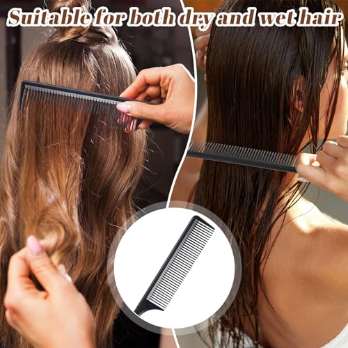 Bulk 300 Black Rat Tail Combs for Hair Parting & Styling - Fine Tooth Plastic