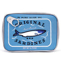Blue Canned Sardines Makeup Bag - Funny Fish Design, Creative Cosmetic Pouch