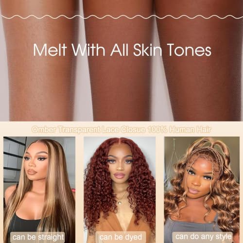 Deep Wave 5x5 HD Lace Closure Hair Extensions - Honey Blonde, 10 Inch, 150% Density