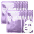 LAPCOS Collagen Sheet Mask Pack of 10 - Skin Firming & Anti-Aging Face Masks - Variation of Collagen 10ct