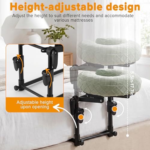 Adjustable Massage Headrest for Bed with Armrest Shelf - Portable Face Down Pillow for Home, Spa, and Post-Surgery Relief