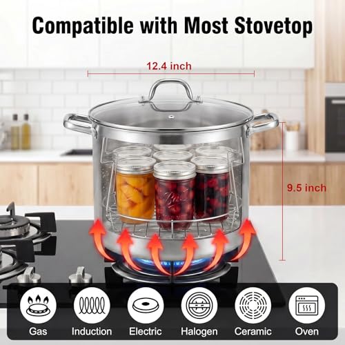 19QT Stainless Steel Canning Pot with Starter Kit for Home Preserving
