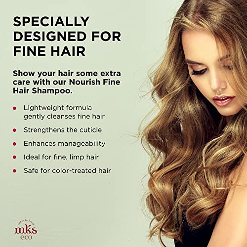 MKS eco Nourish Shampoo - Cleanses, Strengthens & Repairs - Ideal for Fine Hair, Safe for Color Treated Hair - Moroccan Argan Oil, Hemp Seed Oil - Vegan, Cruelty Free