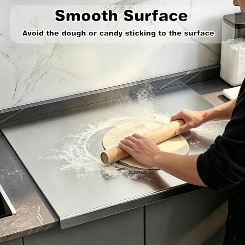 Extra Large Stainless Steel Cutting Board 35.4x19.7 inches with Lip - Heavy Duty, Non-Slip, Dishwasher Safe