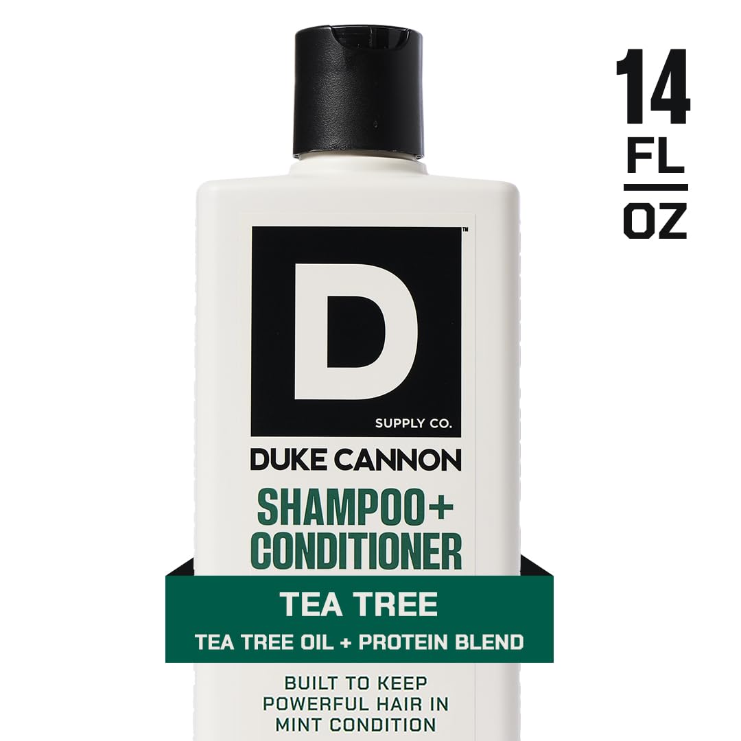 Duke Cannon Supply Co. 2-in-1 Tea Tree Hair Wash & Bourbon Body Wash Bundle - Masculine Scent - Gentle Cleansing Hair Wash - Deep Cleaning Body Cleanser - Bourbon Body Wash/ Tea Tree 2-1 - 2 Pack